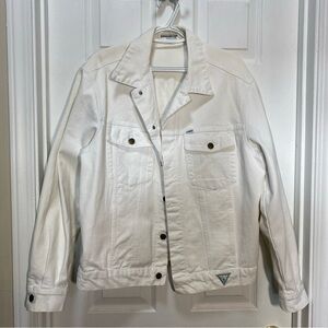 Vintage Guess White Jean Jacket Denim Womens X-Large